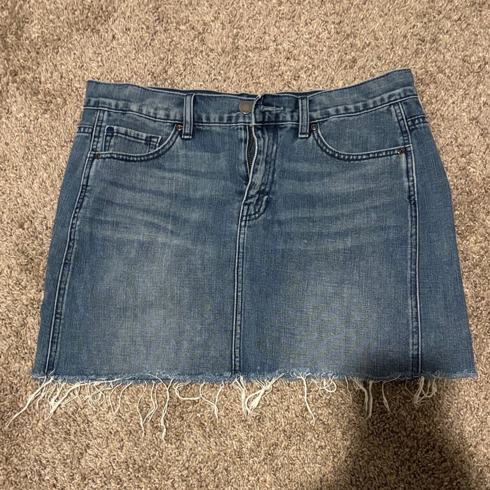GAP Blue Frayed Mini Skirt